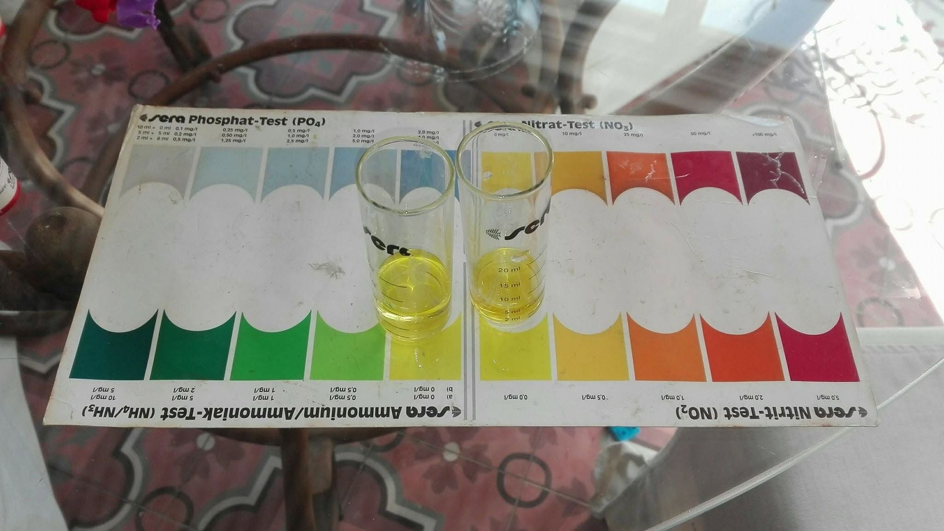 Aquarium water test results